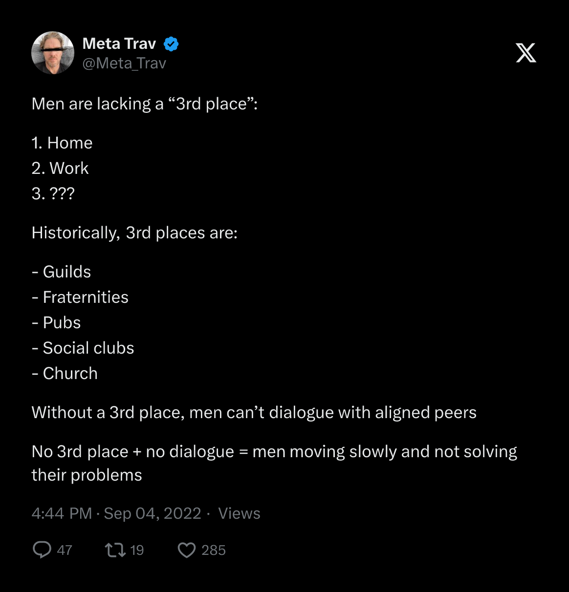Meta Trav 3rd place tweet from September 2022