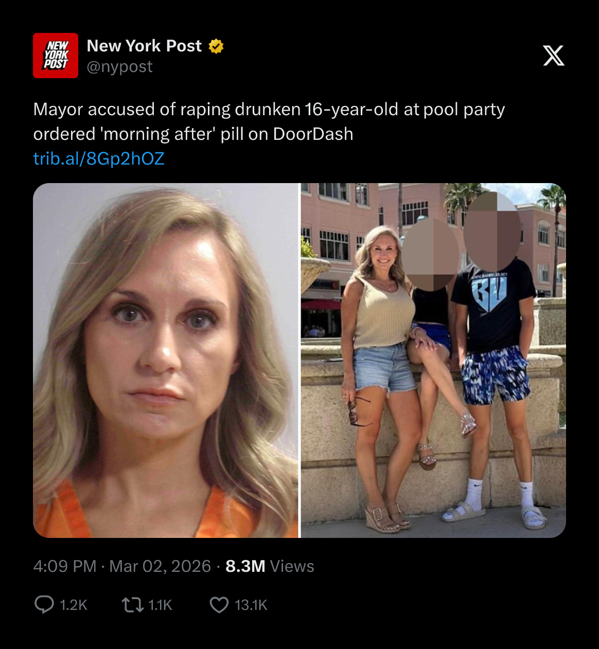 NY Post original tweet about mayor