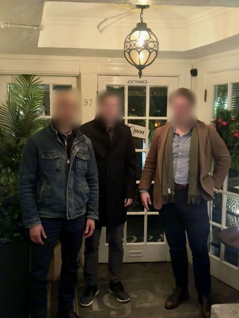 Three members out together at a restaurant